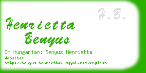 henrietta benyus business card